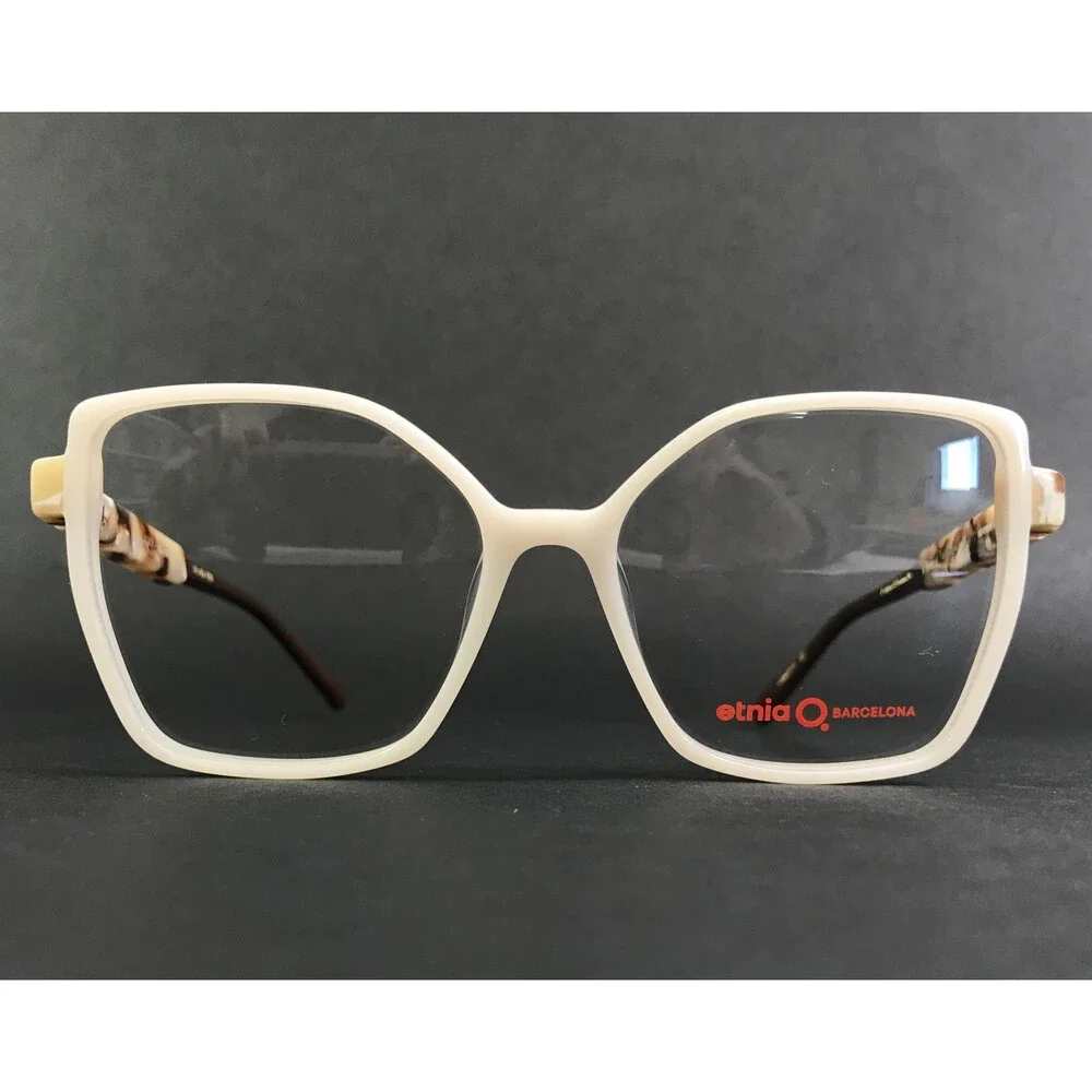 Etnia Barcelona Eyeglasses Frames ASTY WHBR White Brown Butterfly 54-16-138